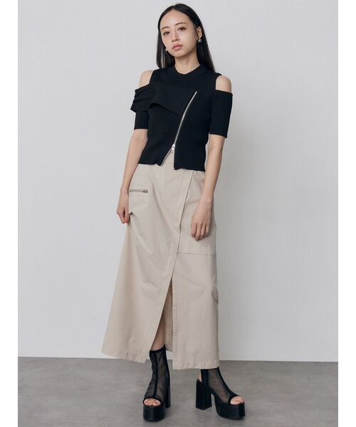 MURUA - MURUA バックコクーンカラージャケット　ロングスカート MURUA（ムルーア） ロング スカート 夏 スリットデザインスカート 夏服