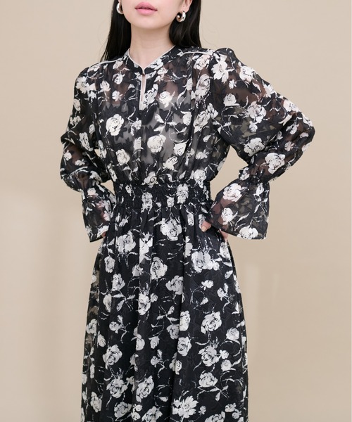 「natural couture」 長袖ワンピース FREE アイボリー レディース_画像7