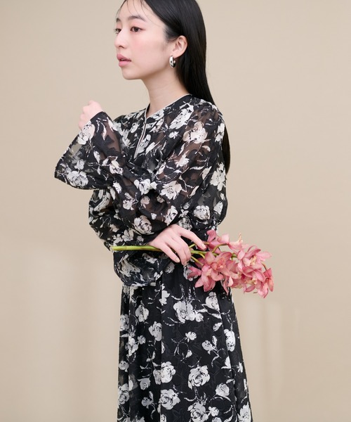 「natural couture」 長袖ワンピース FREE アイボリー レディース_画像9