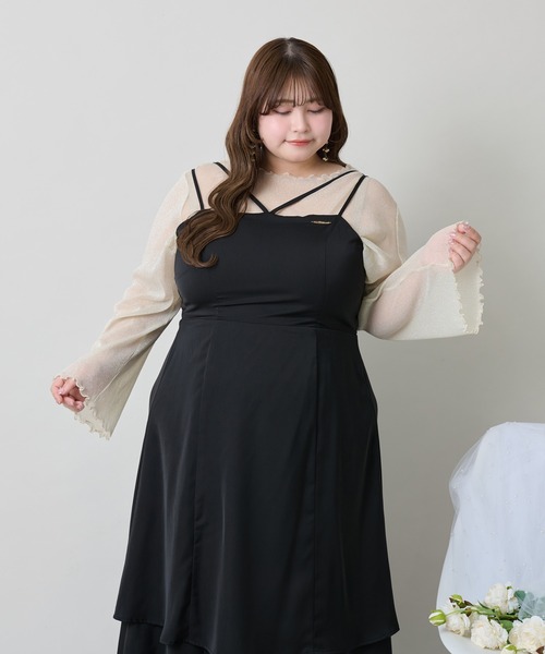 「Louiosy」 キャミソールワンピース 3L ブラック レディース_画像8