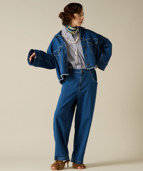 「Liesse」 デニムパンツ 3 グレー レディース_画像3