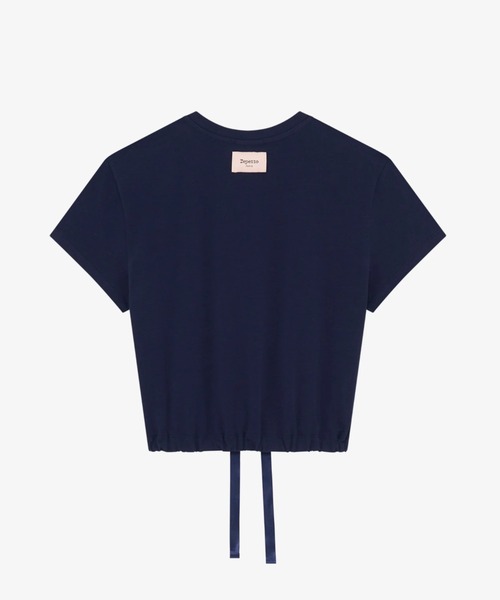 repetto（レペット） tシャツ 半袖 クロップ トップ w/サテンリボン