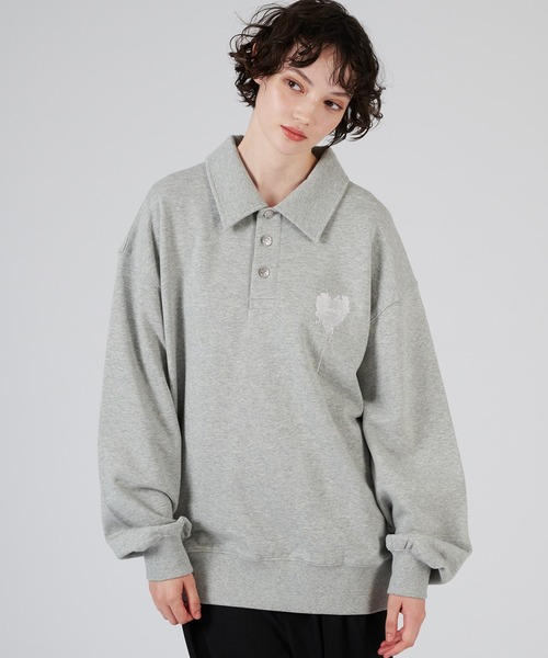 「ONCILY」 スウェットカットソー SMALL グレー メンズ_画像5