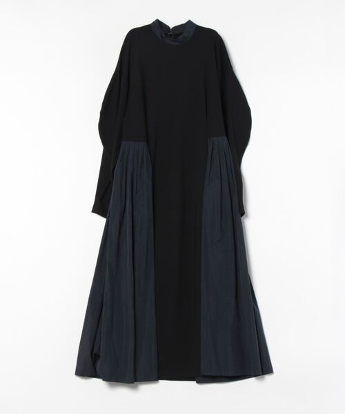 「LANVIN en Bleu」 長袖ワンピース 38 ブラック レディース_画像2