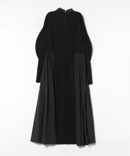 「LANVIN en Bleu」 長袖ワンピース 38 ブラック レディース_画像3