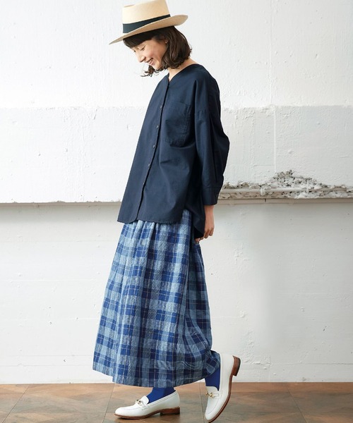 「Sunny clouds」 長袖ブラウス MEDIUM ネイビー レディース_画像8