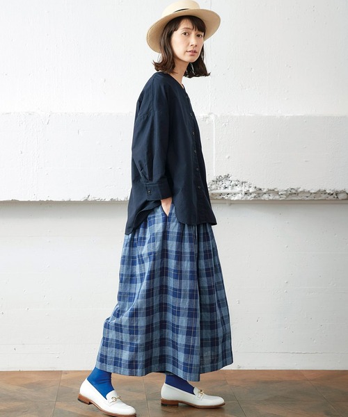 「Sunny clouds」 長袖ブラウス MEDIUM ネイビー レディース_画像9