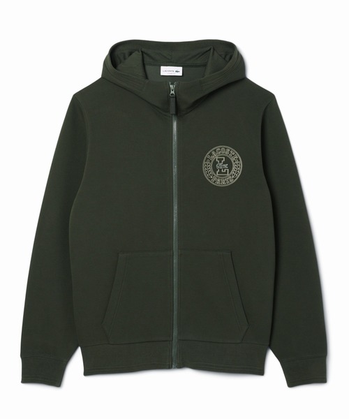 LACOSTE ダークグリーン ジップアップジャケット XS LACOSTE（ラコステ） ジップアップパーカー 4 ダークグリーン メンズ