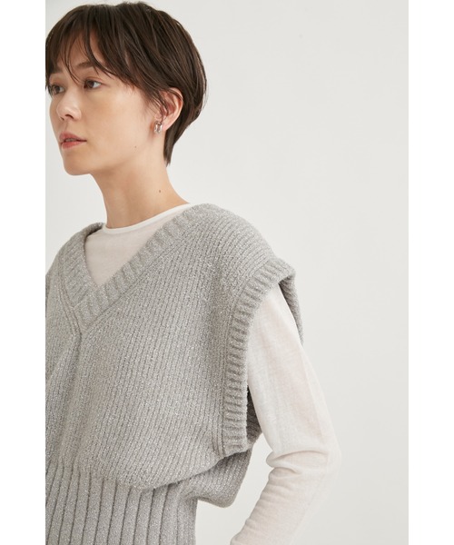 「emmi」 ノースリーブニット ONE SIZE ブラック レディース_画像6