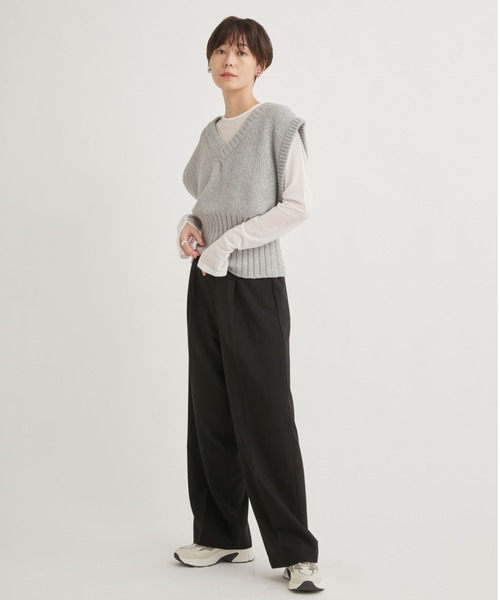 「emmi」 ノースリーブニット ONE SIZE ブラック レディース_画像9