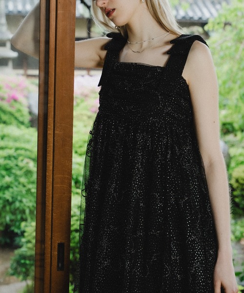 ドレス Ribbon tulle dress