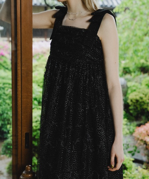 ドレス Ribbon tulle dress