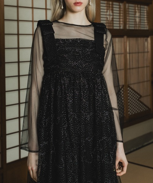 ドレス Ribbon tulle dress