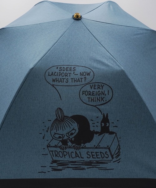 完全遮光 日傘 折りたたみ傘 折り畳み 晴雨兼用 MOOMIN ムーミン プレミアムシリーズ 晴雨兼用 完全遮光 UVカット100% 折りたたみ傘 漂流 リトルミイ | MOOMIN | 21