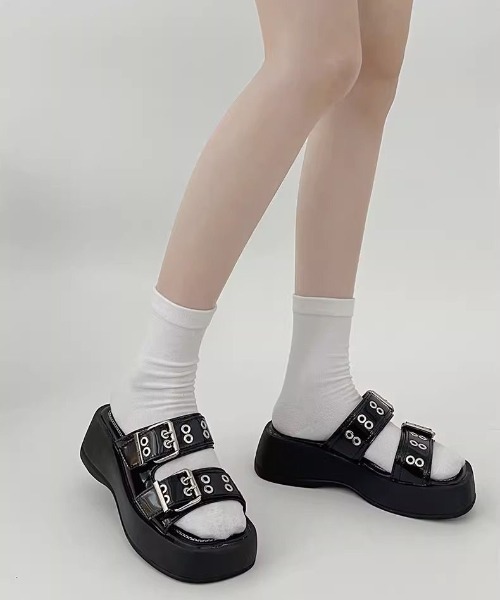 「SHEENA」 フラットサンダル 23.5cm ブラック レディース_画像7