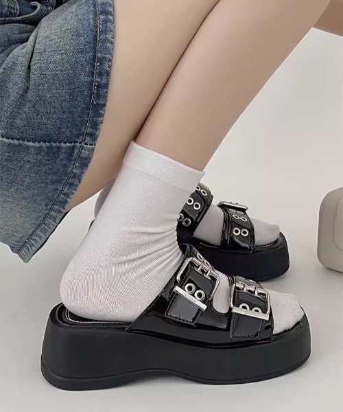 「SHEENA」 フラットサンダル 23.5cm ブラック レディース_画像8