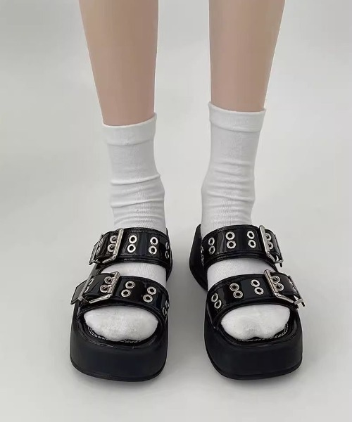 「SHEENA」 フラットサンダル 23.5cm ブラック レディース_画像9