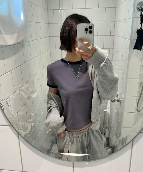 「BLACKUP」 半袖カットソー MEDIUM アイボリー レディース_画像9