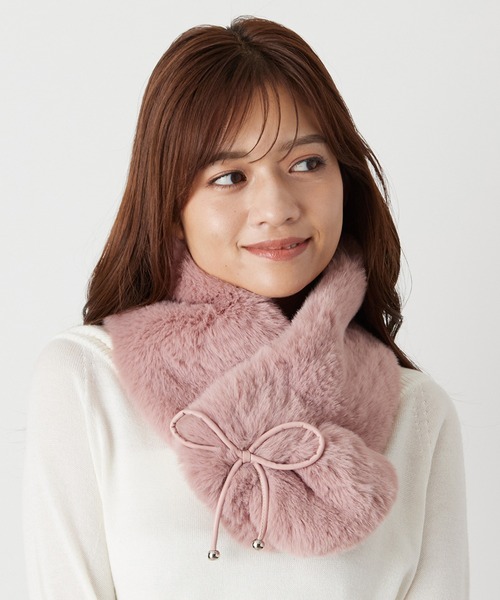 FURLA（フルラ） マフラー ストール フェイクファーマフラー レザー
