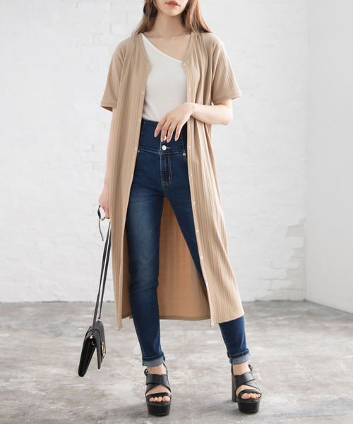 ワンピース 半袖リブロングカーデワンピース Zozotown Paypayモール店 通販 Paypayモール