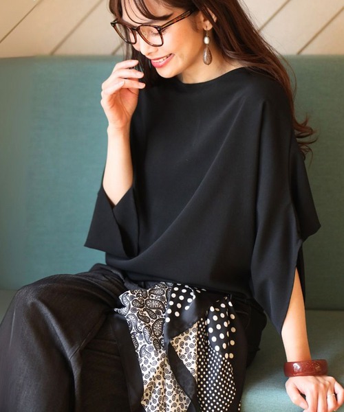 かぐれ　黒 半袖リネンシャツブラウス美品　フリーサイズ　上品で美しい形です。 リネン シャツ ブラウス 半袖 レディース 麻 フレンチリネン