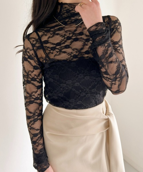 CLEA tシャツ フラワーレースシアートップス レディース : ZOZOTOWN