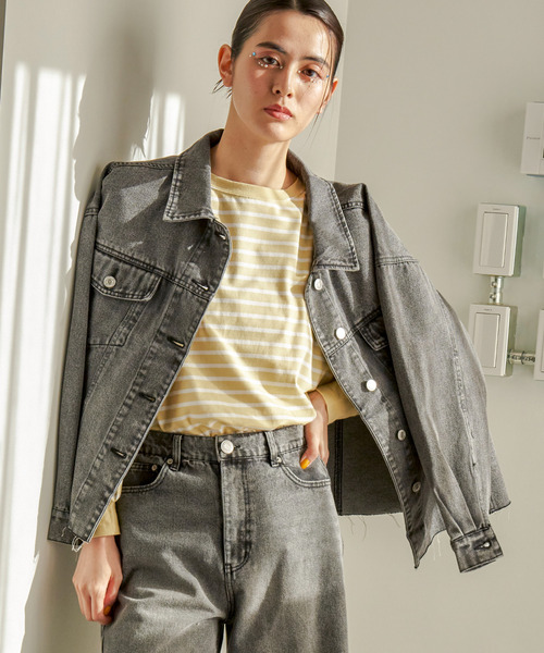 VENCE EXCHANGE デニムジャケット gジャン カットオフデニムジャケット