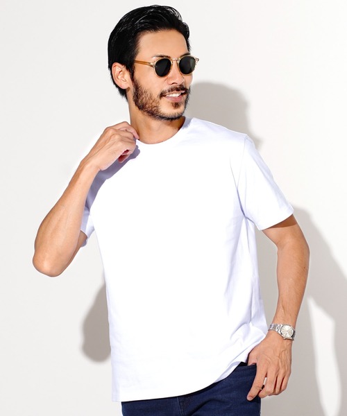 JIGGYS SHOP tシャツ コットン クルーネック 半袖無地 Tシャツ