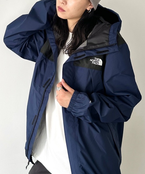 ノースフェイス 薄手 マウンテンパーカー 刺繍ロゴ ブラック 黒 XXL THE NORTH FACE マウンテンパーカー ウインドブレーカー 国内未