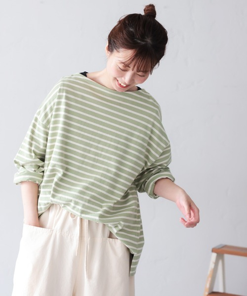 tシャツ きほんのボーダーカットソー レディース