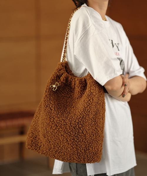 ZAKKA-BOX ショルダーバッグ バッグ ボアチェーンバッグ
