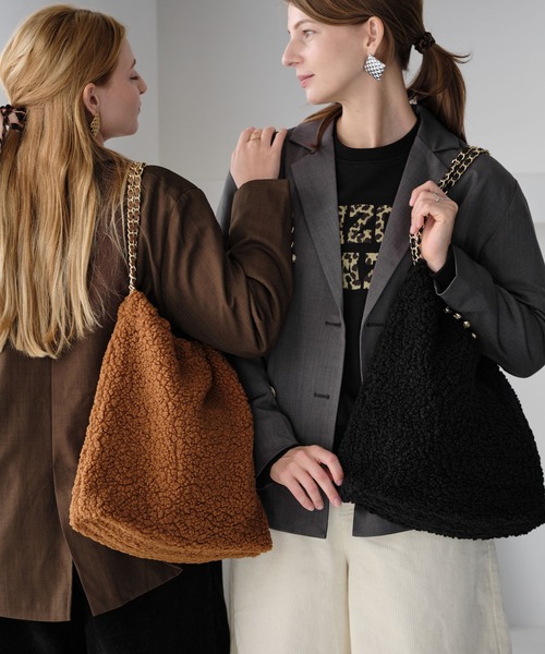 ZAKKA-BOX ショルダーバッグ バッグ ボアチェーンバッグ