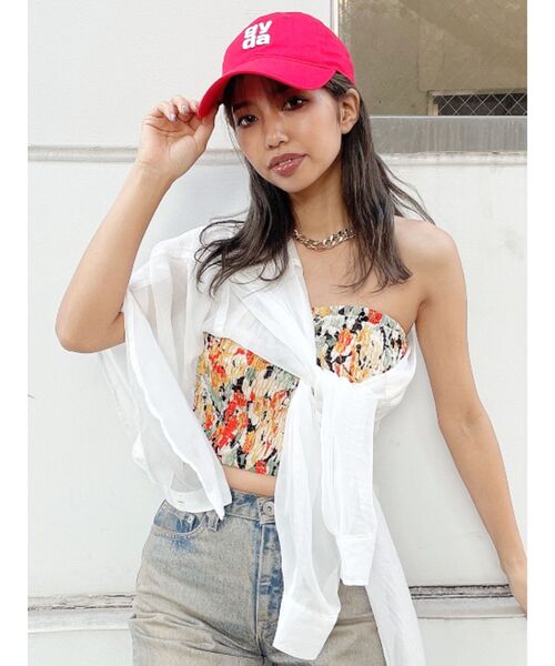 GYDA キャップ 帽子 Square gyda embroideryキャップ レディース