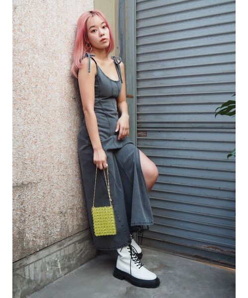 evris 新品未使用 エヴリス EVRIS モノグラムシンプルワイドデニムパンツ