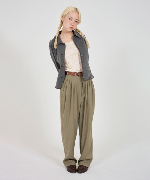 tina jojun 4タック テーパードパンツ TINA：JOJUN パンツ タック テーパードパンツ レディース