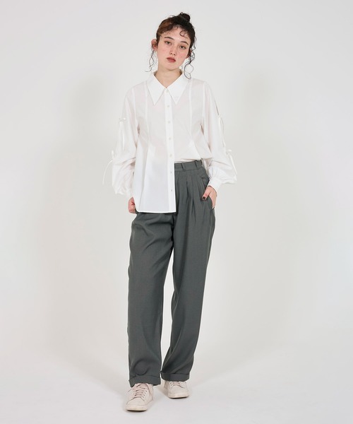 tina jojun 4タック テーパードパンツ TINA：JOJUN パンツ タック テーパードパンツ レディース