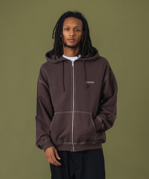 XLARGE ジップパーカー Lサイズ 黒 XLARGE / PATCHED LOGO ZIP UP HOODIE SWEATSHIRT