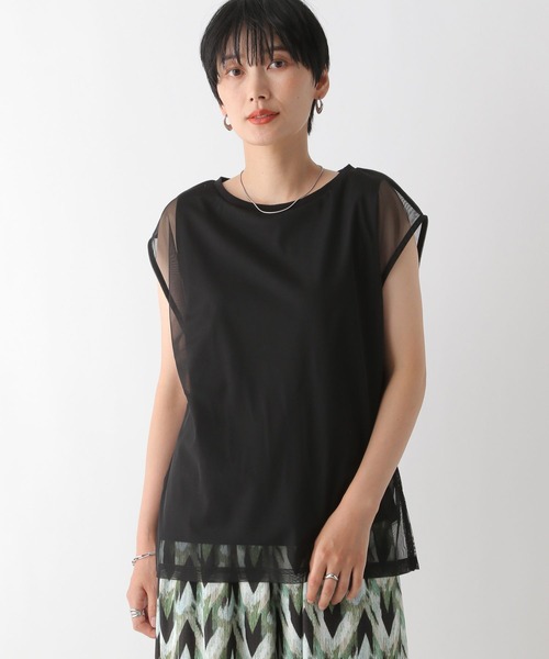 LEPSIM tシャツ チュールレイヤードノースリーブ 132391
