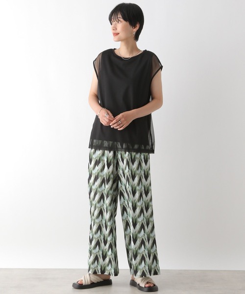 レオナール　トップス LEPSIM tシャツ チュールレイヤードノースリーブ 132391