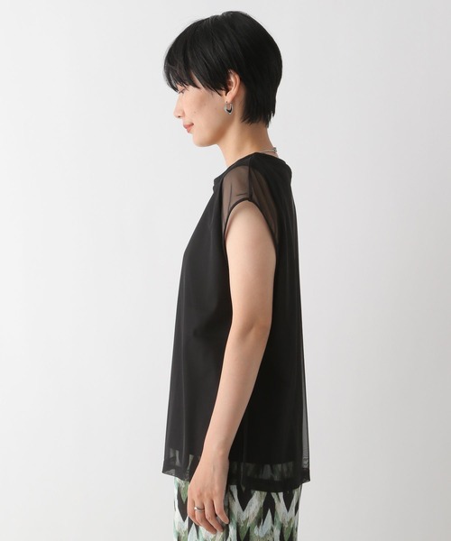 LEPSIM tシャツ チュールレイヤードノースリーブ 132391