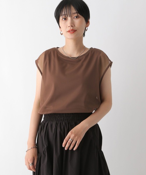 LEPSIM tシャツ チュールレイヤードノースリーブ 132391