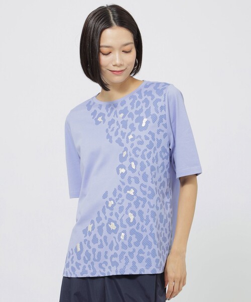 tシャツ 「ウォッシャブル」スラッシュパンサープリントプルオーバーカットソー レディース
