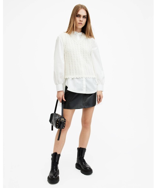 ブラウス シャツ PERCY PLEATED RELAXED FIT SHIRT | PERCY プリーツ リラックス フィット シャツ レディース ALLSAINTS ブラウス シャツ PERCY PLEATED RELAXED FIT SHIRT