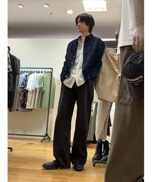 ALLSAINTS ブラウス シャツ PERCY PLEATED RELAXED FIT SHIRT