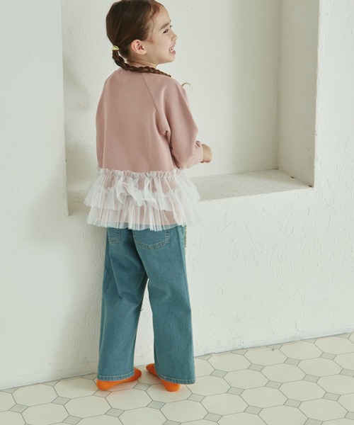 モンクレール　キッズ　トレーナー　フリル　130cm pairmanon トレーナー 裏毛 2段チュール フリル キッズ 子供服