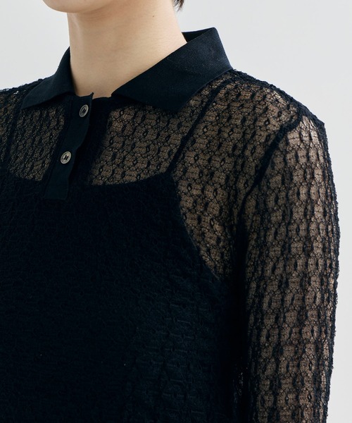 tシャツ Tシャツ 「JOHN LAWRENCE SULLIVAN/ジョンローレンスサリバン」LACE POLO SHIRT/レースポロシャツ レディ JOHN LAWRENCE SULLIVAN tシャツ Tシャツ 「JOHN SULLIVAN