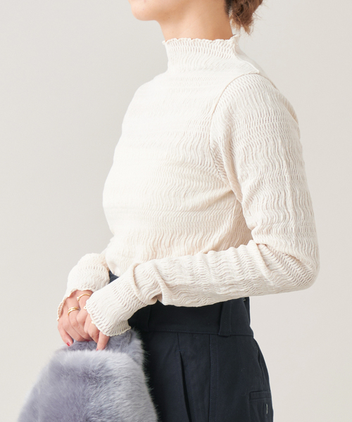 tシャツ IENA LA BOUCLE ウェーブラッセルハイネックプルオーバー レディース