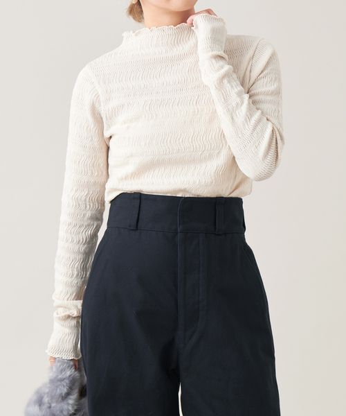 【美品】IENA LA BOUCLE ハイネック カットソー IENA LA BOUCLE tシャツ ウェーブラッセルハイネックプル