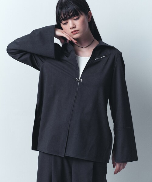 ブラウス シャツ fronthook shirt jacket レディース CODE A ブラウス シャツ fronthook shirt jacket レディース