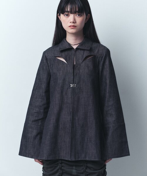 ブラウス シャツ fronthook shirt jacket レディース CODE A ブラウス シャツ fronthook shirt jacket レディース